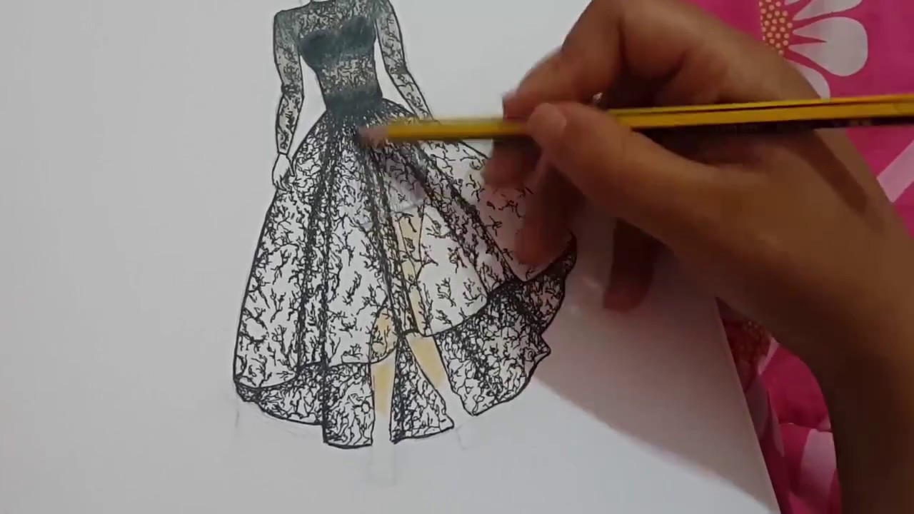 تصميمات حلوة اوى مرسومة - رسم فساتين سهرة 838 3